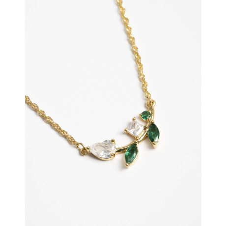 Collar Con Dije De Cubic Zirconia Dorado