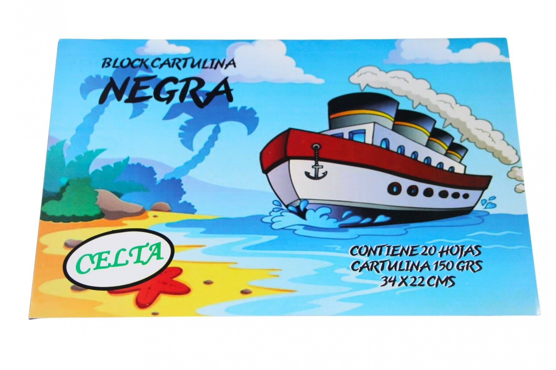 BLOCK CELTA CARTULINA COLOR NEGRA POR 20 HOJAS 