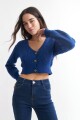 Cardigan con manga balloon AZUL