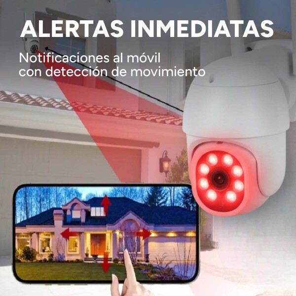 Cámara Seguridad WiFi 1080P Exterior Ip66 Inalambrica Noche Color Blanco