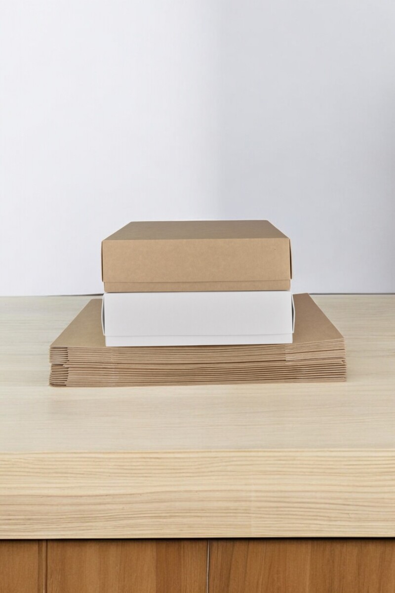 Pack x 20 unid - caja 08 20x30x9 cm eco - REVERSIBLE BLANCO – MADERA 