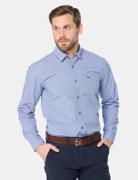 CAMISA CUADROS DE ALGODÓN Azul