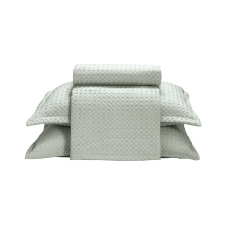 Juego Colcha y Funda Dohler Provenza Queen 100% Microfibra Verde Agua