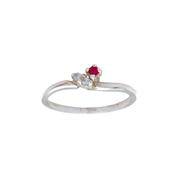Anillo Trilogy-Plata 950-Piedra Zirconia y rubí-AN4109 conpiedra