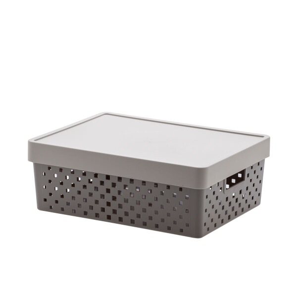 ORGANIZADOR QUADRATTA CON TAPA 39X29X14 CMS GRIS GRIS