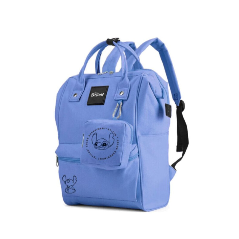 Mochila stitch con bolso llavero - Azul Mochila Stitch Con Bolso Llavero - Azul