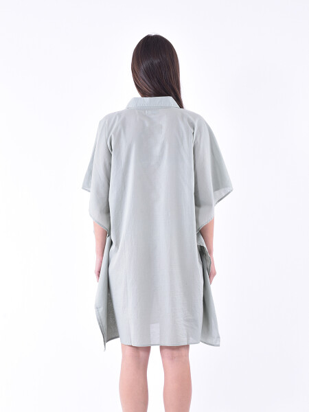 VESTIDO CLARA VERDE GRISACEO