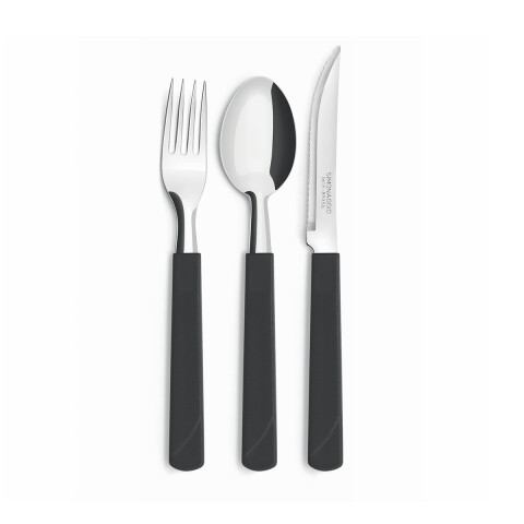 Set X3 Cubiertos Treviso de Simonaggio NEGRO