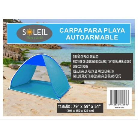 Carpa Autoarmable para Playa | Protección UV | Incluye Bolso Celeste