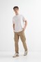 T-shirt con bordado y textura CRUDO