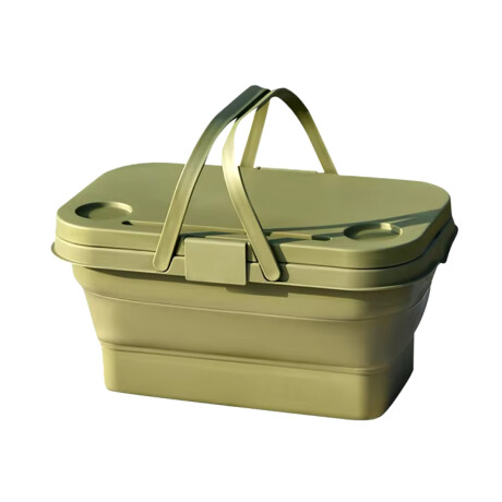 Cesta Canasta Plegable Para Picnic Verde