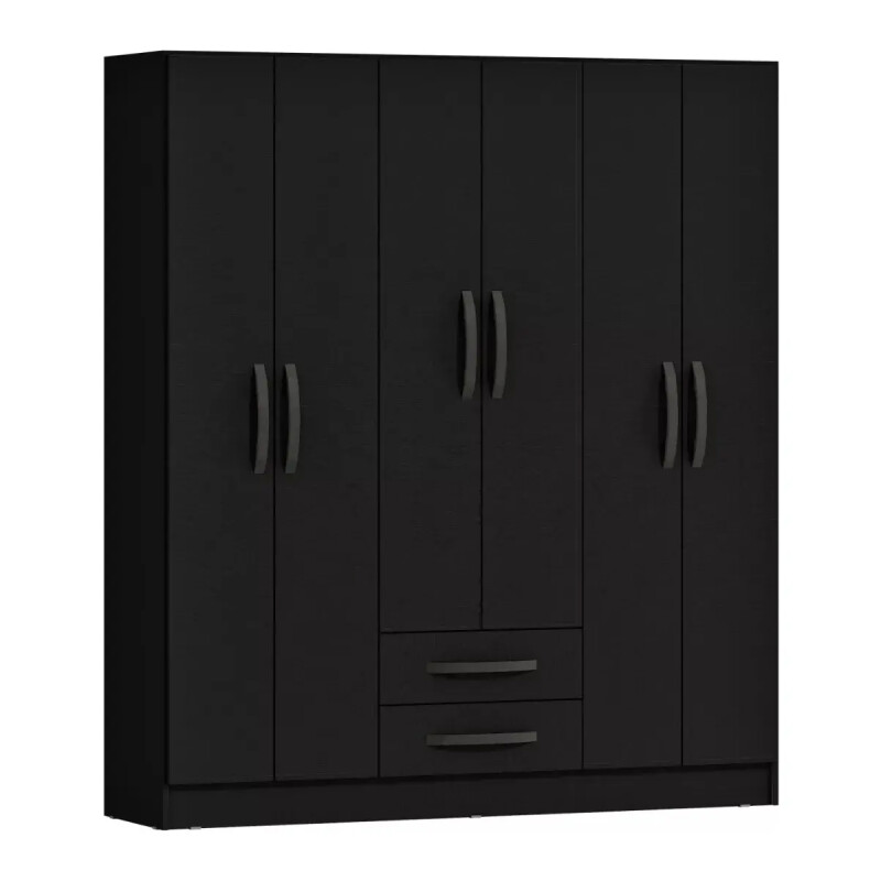 Ropero 6 Puertas 2 Cajones Armario Placard Roperia Color Negro Ropero 6 Puertas 2 Cajones Armario Placard Roperia Color Negro