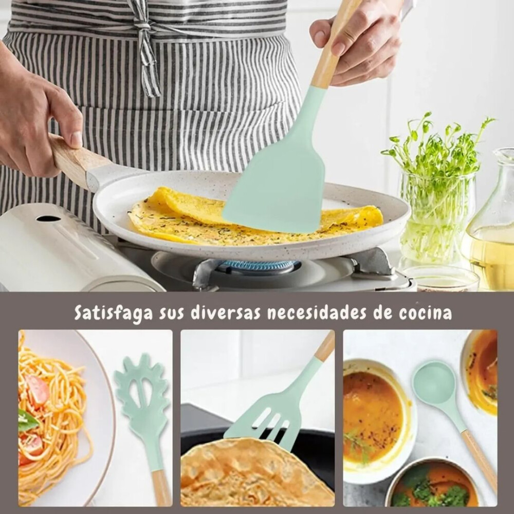 Kit De Menage 19 Utensillos De Cocina+organizador ROJO