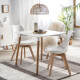 Mesa Eames con patas de madera 80x80 Cm BLANCO