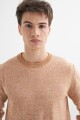 Sweater cuello redondo BEIGE