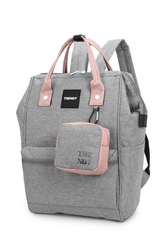 Mochila multicierres combinada con monedero Gris