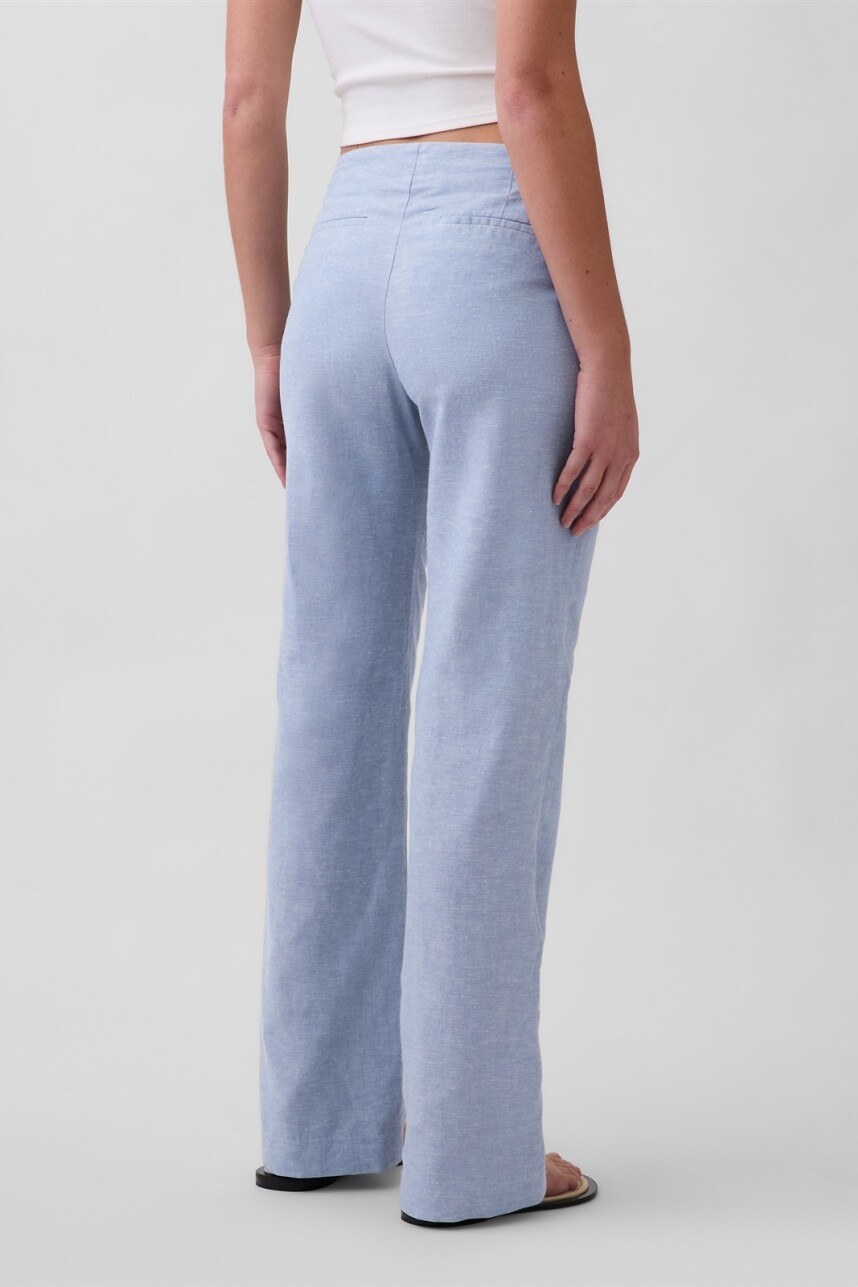 Pantalón Tiro Bajo Mujer Blue Suede
