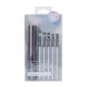 Brocha para ojos con estuche 5pcs plateado