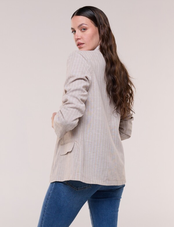 Blazer Sastrero De Lino BEIGE/MULTI