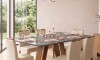 Juego De Comedor - 6 Sillas + Mesa Vidrio - Celeste Blanco / gris