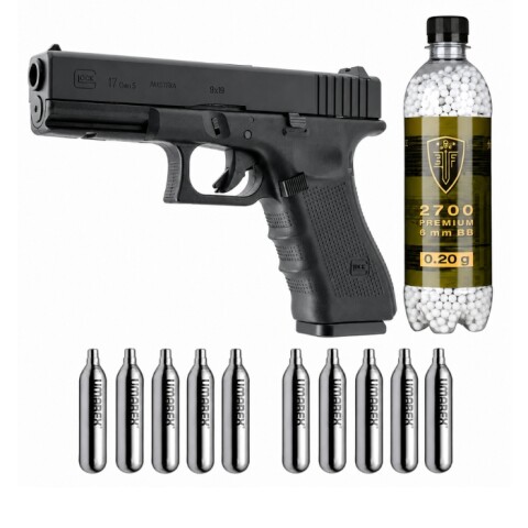 Pistola Glock 17 6mm Gen4 Co2 + Balines + Garrafas Pistola Glock 17 6mm Gen4 Co2 + Balines + Garrafas