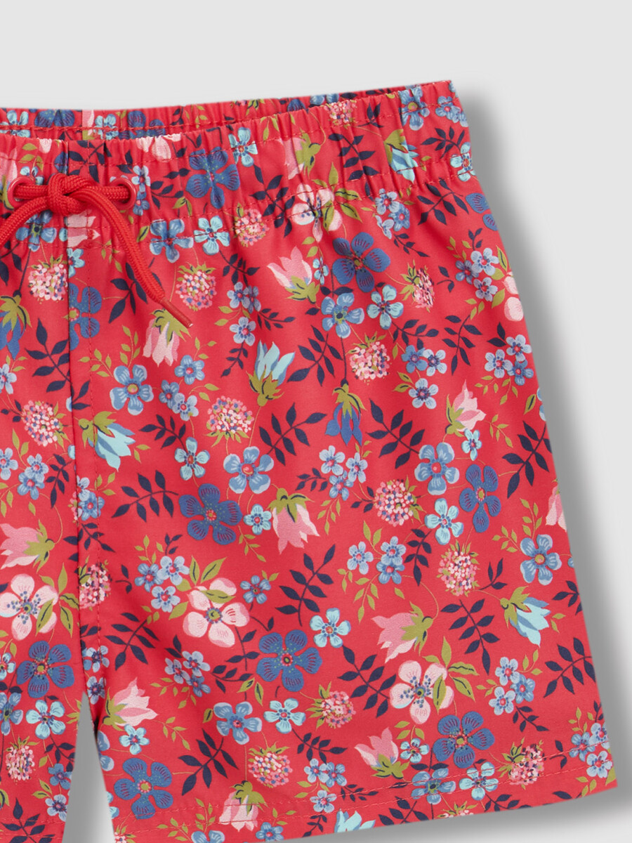 Traje De Baño Estampado Liberty Fresa Brillante
