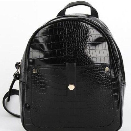 Mochila croco en cuerina Canva Negro