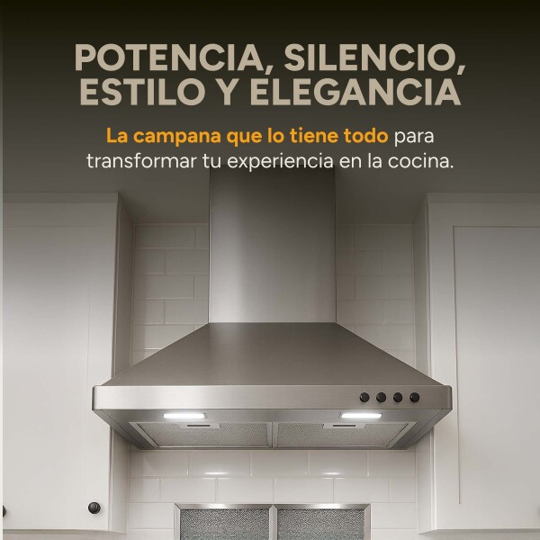 Campana De Cocina Extractor Goldtech 60cm Inoxidable Luz Variante Color Plateado