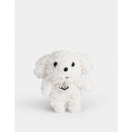 Llavero Y Charm De Peluche De Perrito Blanco Crema
