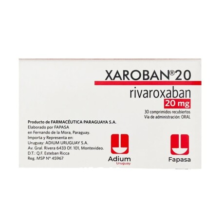 Xaroban 20 mg 30 comprimidos Xaroban 20 mg 30 comprimidos