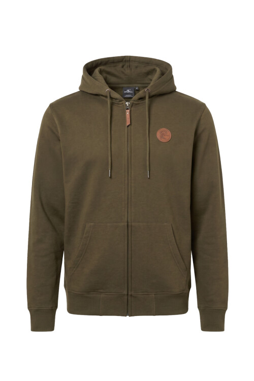 Campera O'Neill Full Zip Leather Patch Verde