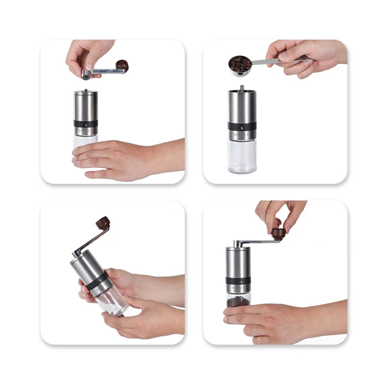 Molinillo café manual regulable 6 moliendas Ace Inox Negro