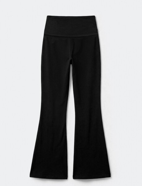 PANTALONES ACAMPANADOS CON CINTURA ELÁSTICA NEGRO