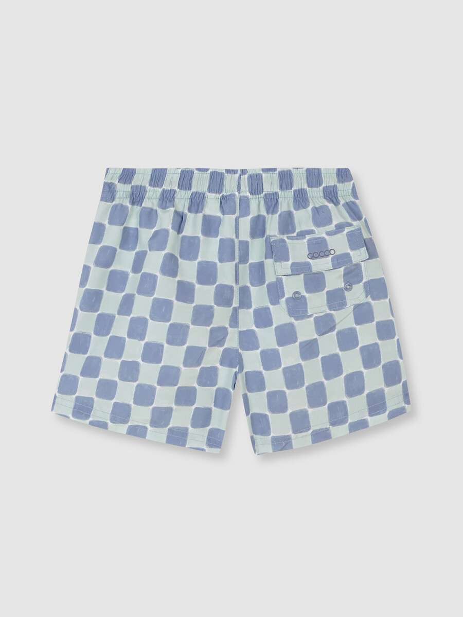 Bañador Estampado Cuadros Azul