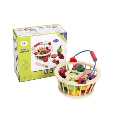 Canasta Didáctica de Verduras de Madera para Cortar 17067 001