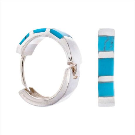 Par De Aros De Plata 925 Con Turqueza
