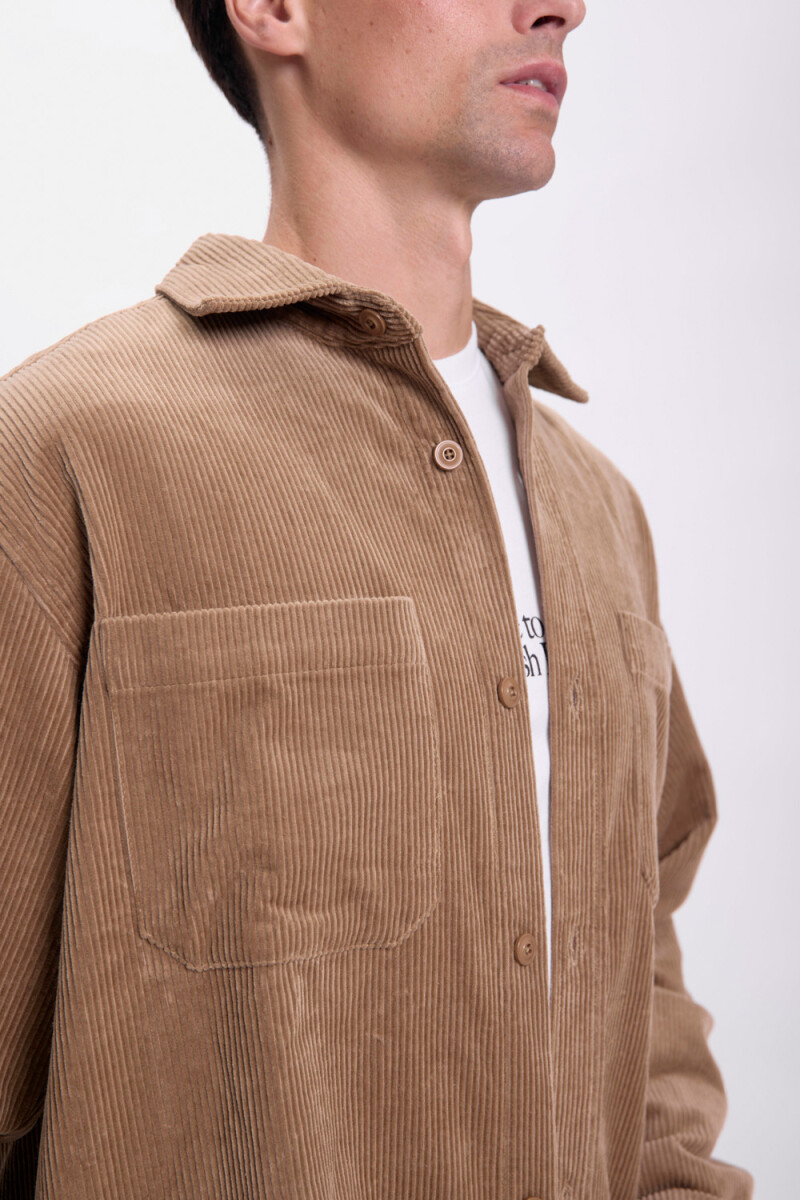 Sobrecamisa de pana Tostado