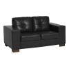 SOFA 100% CUERO - 2 CUERPOS - MODELO DOMINI - NEGRO SOFA 100% CUERO - 2 CUERPOS - MODELO DOMINI - NEGRO
