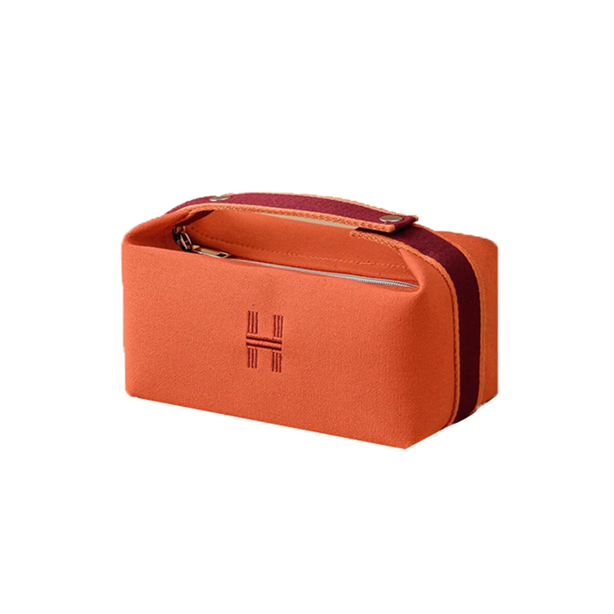 Neceser de tela con asa de agarre - Naranja 