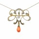 Pendantif Oro 18 K, brillante, diamantes y coral Pendantif Oro 18 K, brillante, diamantes y coral