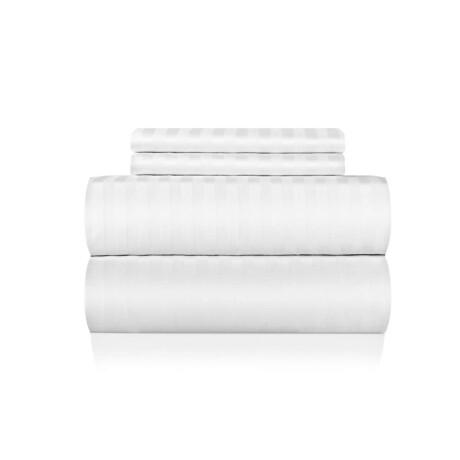 Juego de Sábanas 2 Plazas 300 Hilos 100% Algodón Blanco