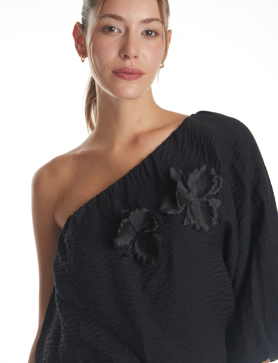 Blusa Flores - Negro 