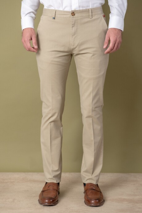 Pantalón gabardina slim Beige