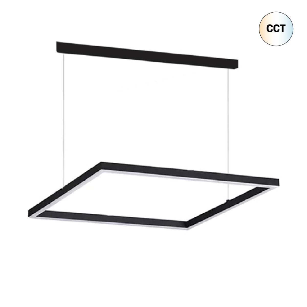 Panel Led Colgante Cuadrado Zurich I Negro 