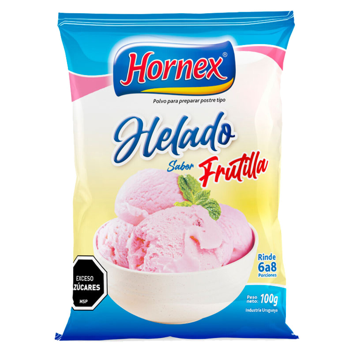 Helado HORNEX 100grs rinde 6 a 8 porciones - Frutilla 
