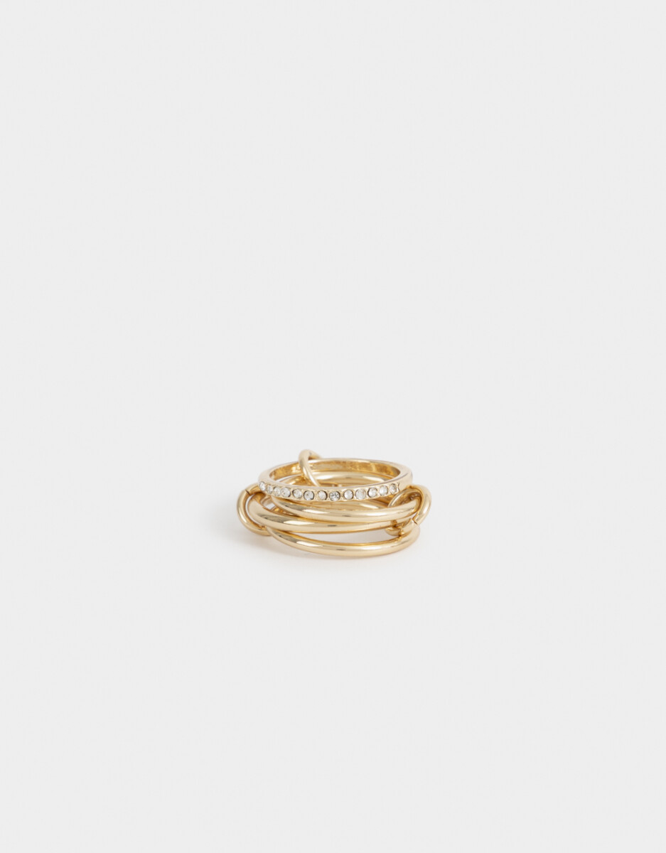 Anillo De Metal Con Strass 