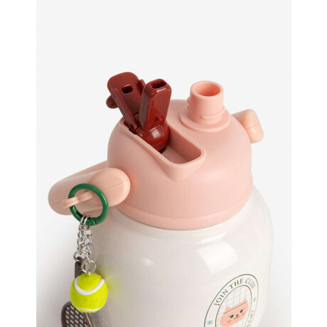 Botella Térmica Estampada Con Charm Combinacion Tricolor