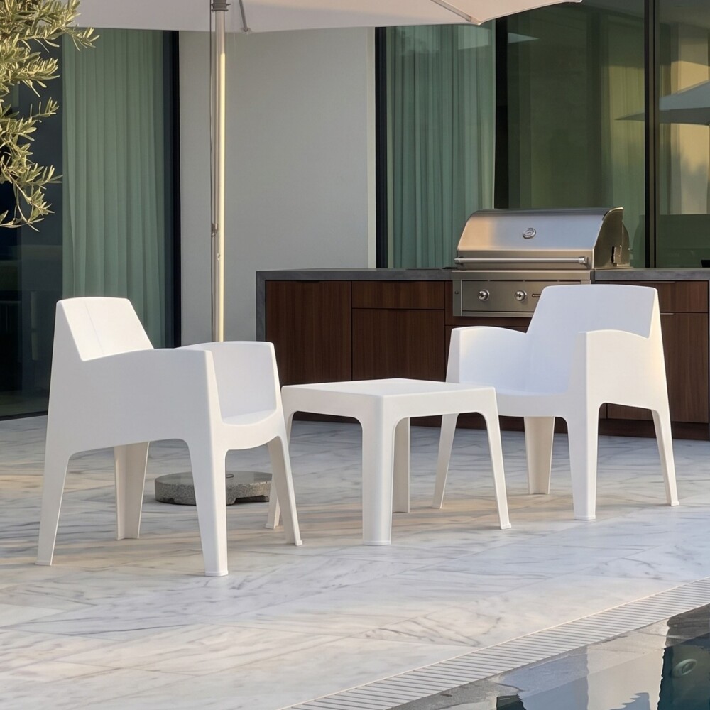 Set de Jardín Mesa + 2 sillas - Magna Blanco