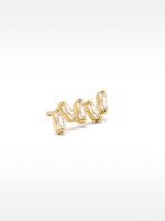Pendientes Zigzag Con Cristales - Plata De Ley 925 dorado