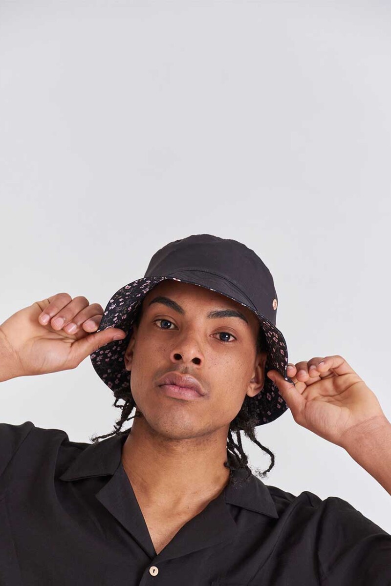 REVERSIBLE BUCKET HAT Negro